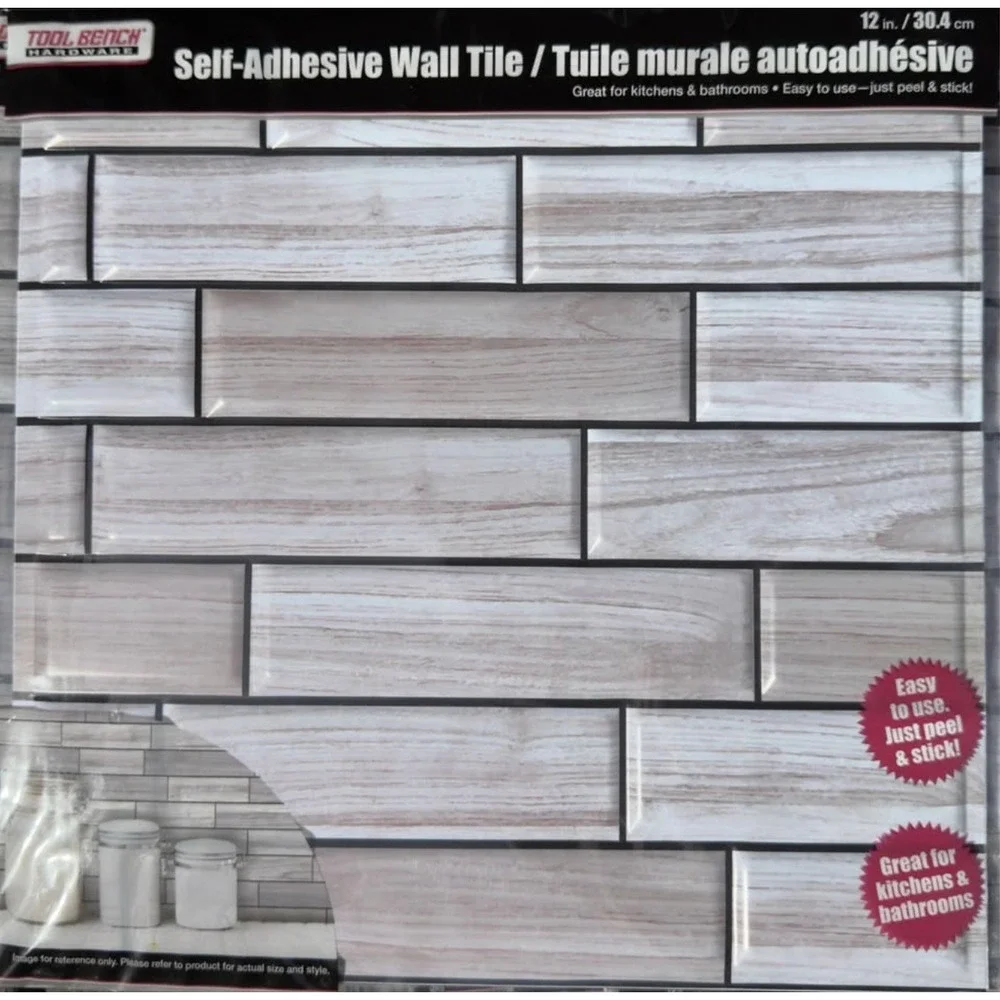 Dollar Tree Peel N' Stick White Light Gray 12x12 Tiles